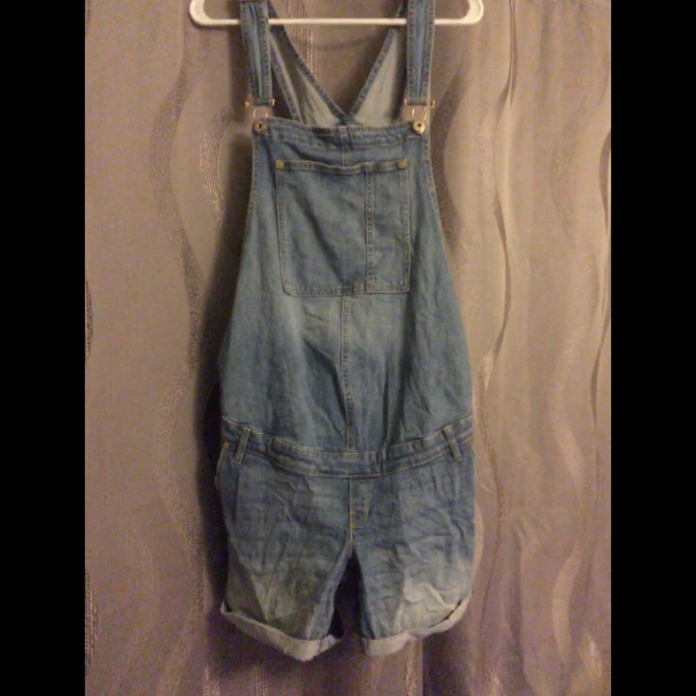 Denim brand maternity overalls